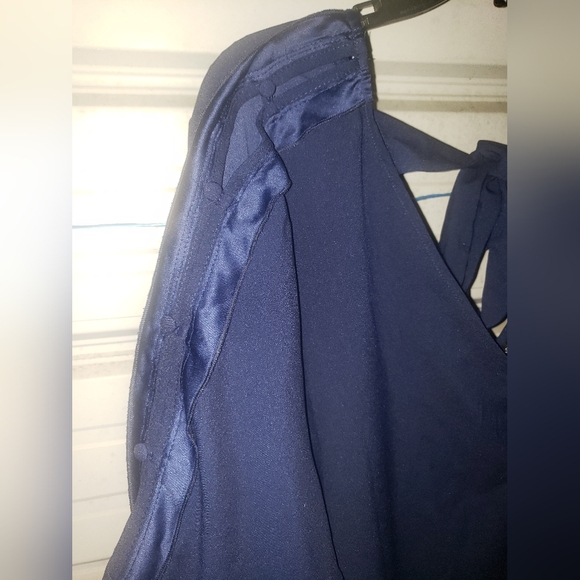 Plus Size 26/28 4X Lane Bryant blue blouse top shirt women's - Picture 3 of 4